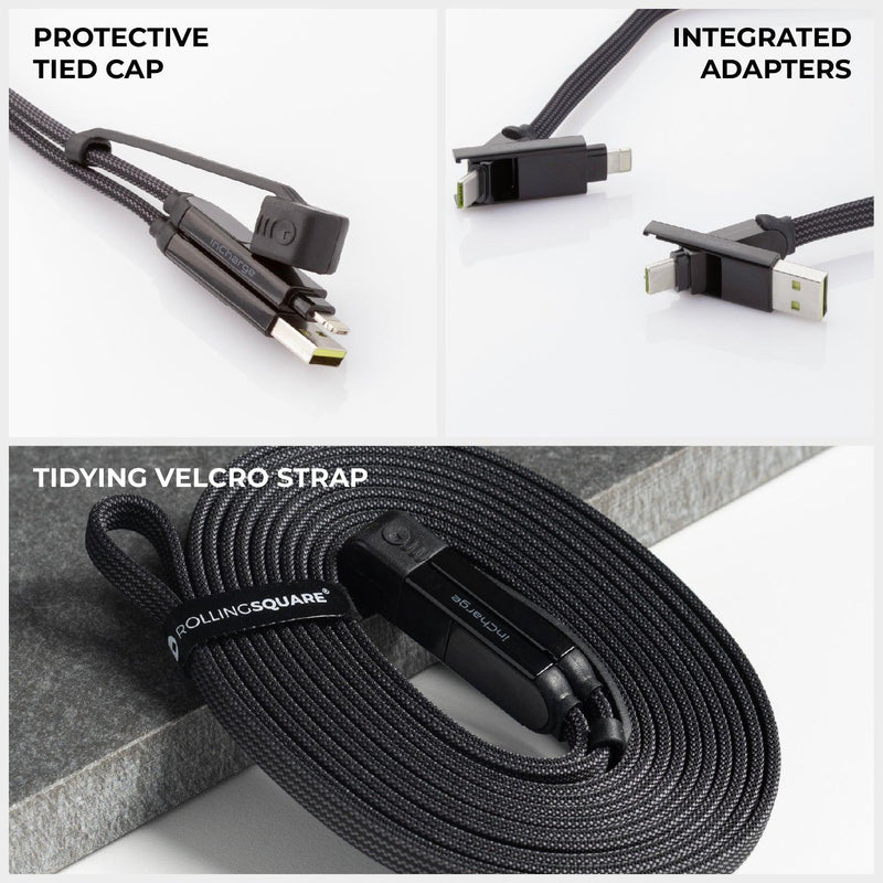 inCharge® XL 2m / 6.6ft - 100W, 6in1 super long cable