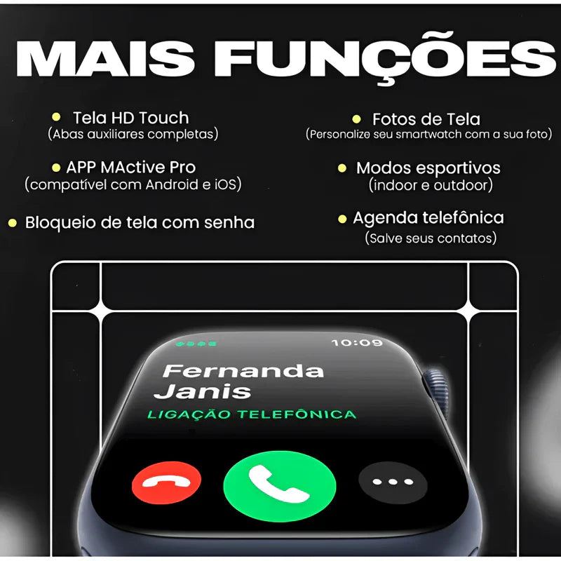 [CHAT GPT 4.0] RELÓGIO SMARTWATCH TELA AMOLED PRO