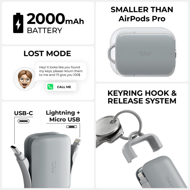 TAU® 2 - Emergency keyring power bank